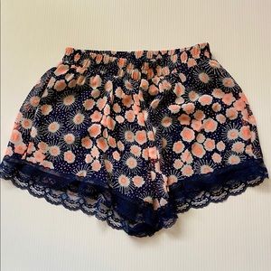 Lush Lace Trim Flowy Shorts